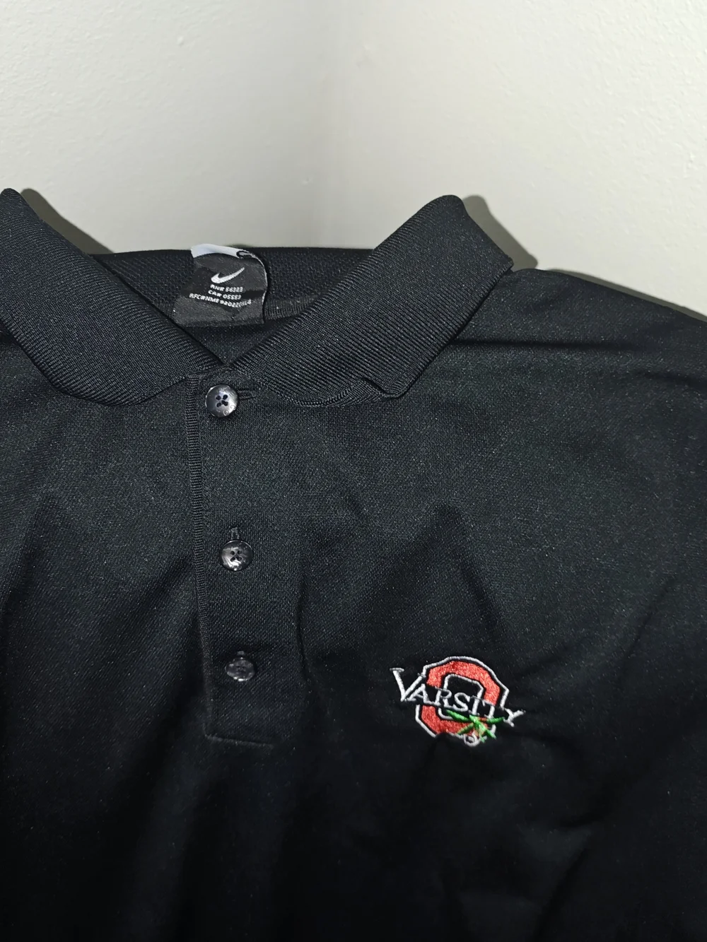 Nike Black Golf Polo with Varsity Crest